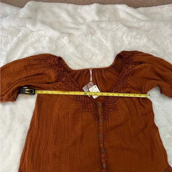 Free People Sunday Stroll smock Brown Bohemian Maxi Dress in Vintage Wash sizeXL - Picture 5 of 12